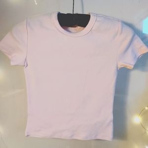 Aritzia baby pink fuzzy crop top size xs